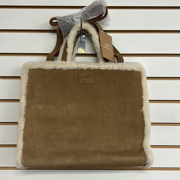 Ugg‎ Telfar Medium Shearling Bag Tote Travel Shopping Purse Brown Designer NEW - Picture 4 of 16